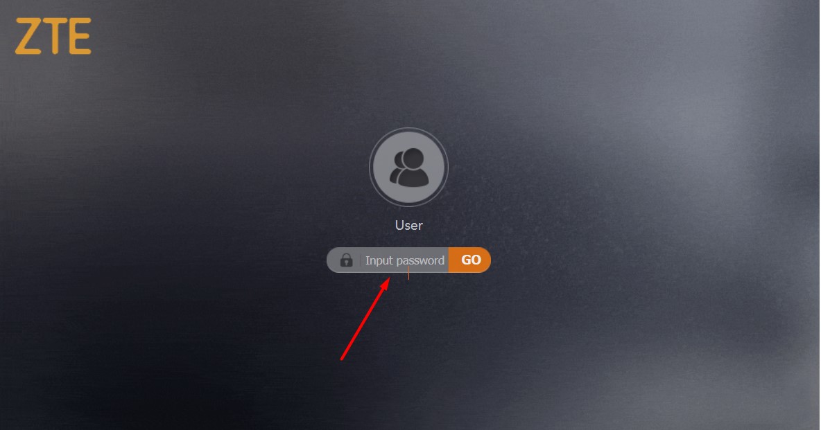 Tampilan Login Modem